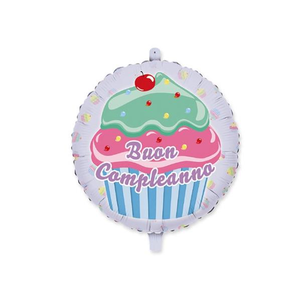 PALLONCINO MYLAR 18'' BUON COMPLEANNO CUPCAKE 1 PALLONCINO MYLAR 18'' BUON COMPLEANNO CUPCAKE