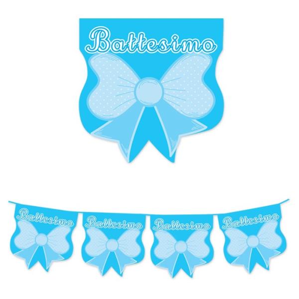BANDIERINE BATTESIMO FIOCCO AZZURRO 1 BANDIERINE BATTESIMO FIOCCO AZZURRO