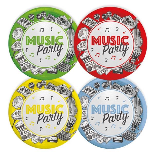 PIATTO Ø18 cm. MUSIC PARTY pz.8 1 PIATTO Ø18 cm. MUSIC PARTY pz.8