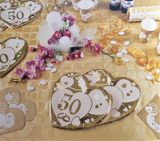 TOVAGLIOLO CUORE NOZZE D'ORO pz.20 2 TOVAGLIOLO CUORE NOZZE D'ORO pz.20