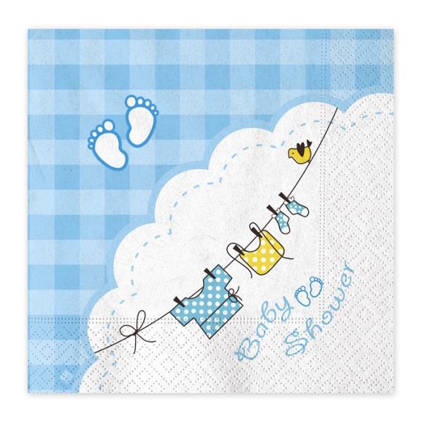 TOVAGLIOLO 33x33 BABY SHOWER BOY pz.20 1 TOVAGLIOLO 33x33 BABY SHOWER BOY pz.20