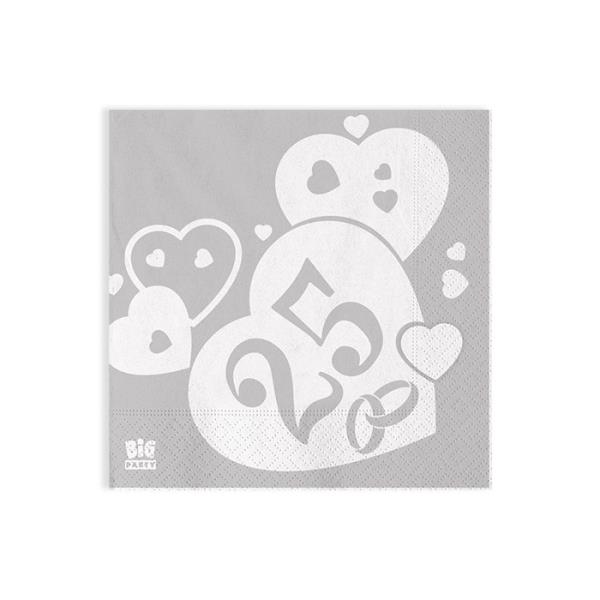 TOVAGLIOLO 25x25 cm. NOZZE D'ARGENTO pz.20 1 TOVAGLIOLO 25x25 cm. NOZZE D'ARGENTO pz.20