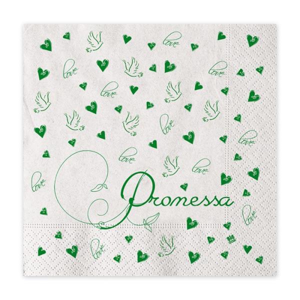 TOVAGLIOLO 33x33 cm. PROMESSA LOVE pz.20 1 TOVAGLIOLO 33x33 cm. PROMESSA LOVE pz.20