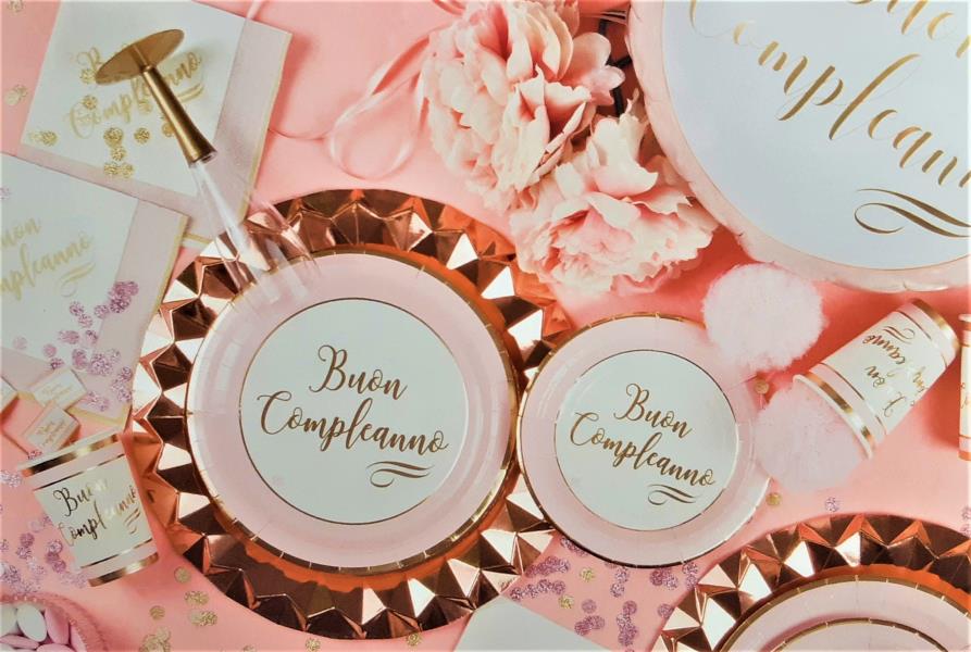PICK BUON COMPLEANNO CHIC ROSA pz.25 2 PICK BUON COMPLEANNO CHIC ROSA pz.25