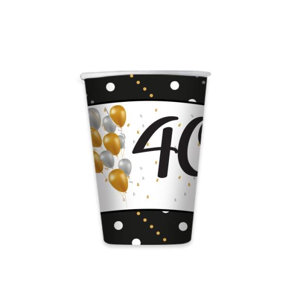 BICCHIERE BUON COMPLEANNO PRESTIGE 40 ANNI pz.8 1 BICCHIERE BUON COMPLEANNO PRESTIGE 40 ANNI pz.8