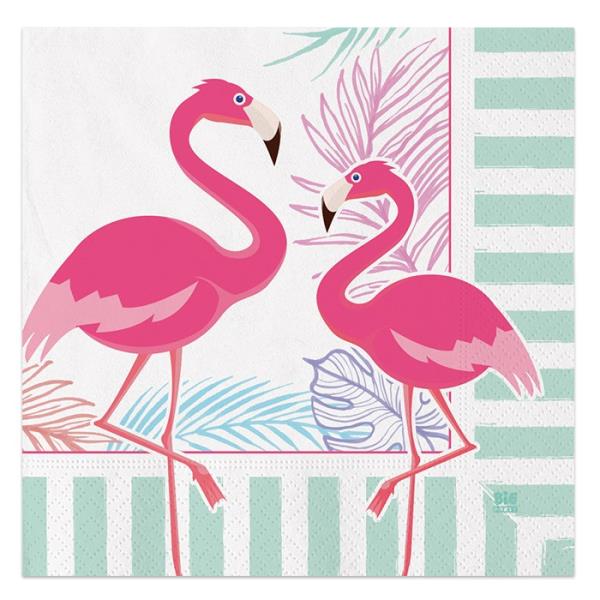TOVAGLIOLO 33x33 cm. FENICOTTERO FLAMINGO pz.20 1 TOVAGLIOLO 33x33 cm. FENICOTTERO FLAMINGO pz.20