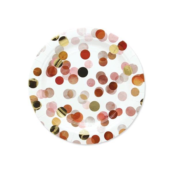 PIATTO Ø18cm. CORIANDOLI ROSA pz.8 1 PIATTO Ø18cm. CORIANDOLI ROSA pz.8