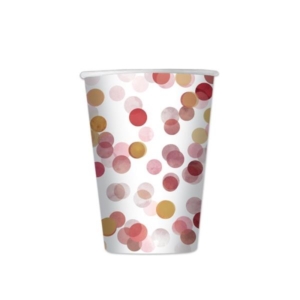 BICCHIERE CORIANDOLI ROSA pz.8