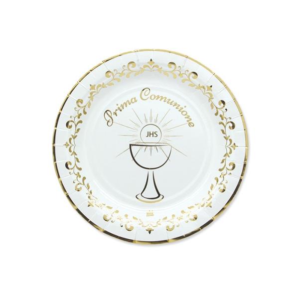 PIATTO Ø18 cm. COMUNIONE GOLD METAL pz.8 1 PIATTO Ø18 cm. COMUNIONE GOLD METAL pz.8