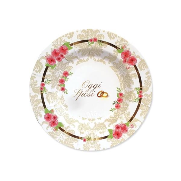PIATTO Ø20 cm. ROMANTIC WEDDING pz.8