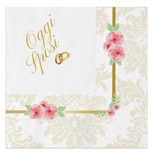 TOVAGLIOLO 33x33 cm. ROMANTIC WEDDING pz.20 1 TOVAGLIOLO 33x33 cm. ROMANTIC WEDDING pz.20