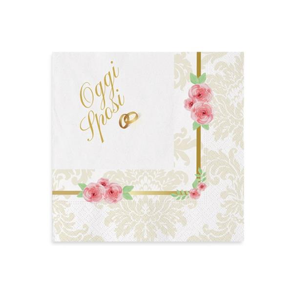 TOVAGLIOLO 25x25 cm. ROMANTIC WEDDING pz.20 1 TOVAGLIOLO 25x25 cm. ROMANTIC WEDDING pz.20