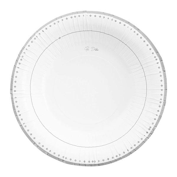 PIATTI FONDI ROUND SILVER GRACE PZ.8 CM.24 1 PIATTI FONDI ROUND SILVER GRACE PZ.8 CM.24