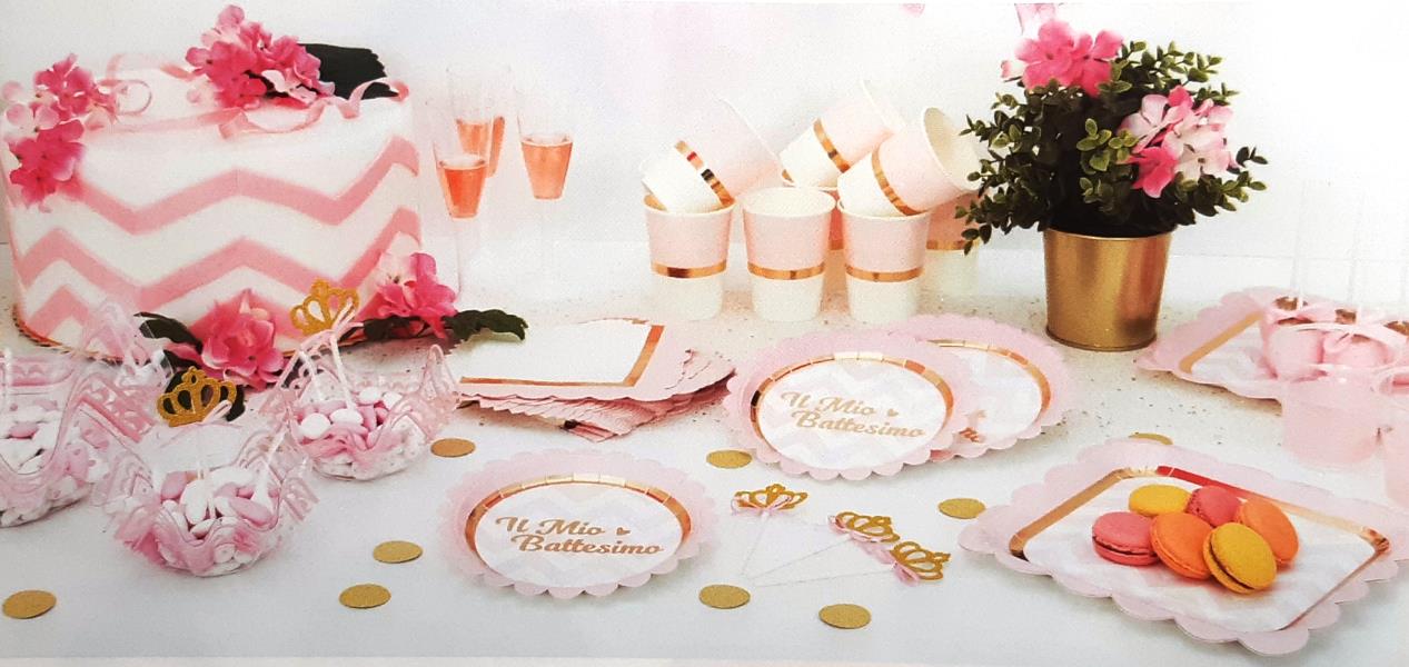 PIATTO DESSERT IL MIO BATTESIMO BABY CHIC ROSA 2 PIATTO DESSERT IL MIO BATTESIMO BABY CHIC ROSA