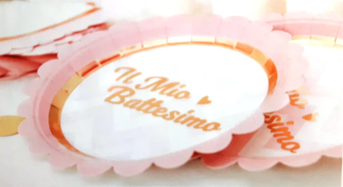 PIATTO DESSERT IL MIO BATTESIMO BABY CHIC ROSA 3 PIATTO DESSERT IL MIO BATTESIMO BABY CHIC ROSA