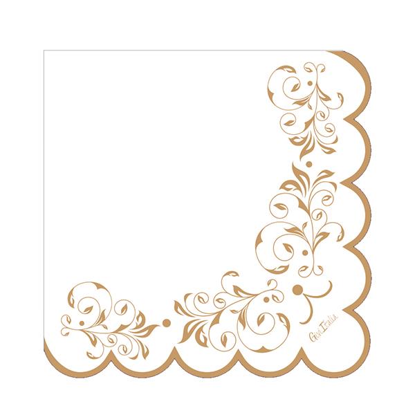 TOVAGLIOLI 33X33 SMERLATI IMPERO ORO DECO' 1 TOVAGLIOLI 33X33 SMERLATI IMPERO ORO DECO'