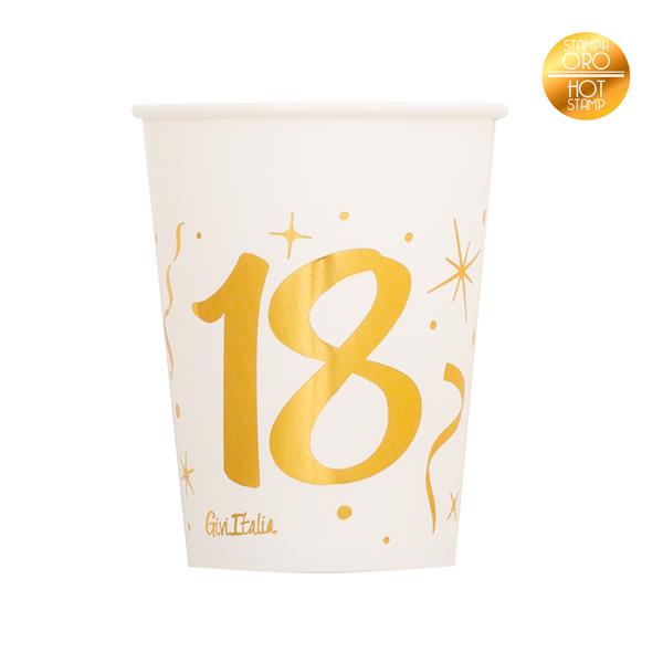 BICCHIERI 18 ANNI METAL GOLD PZ.8
