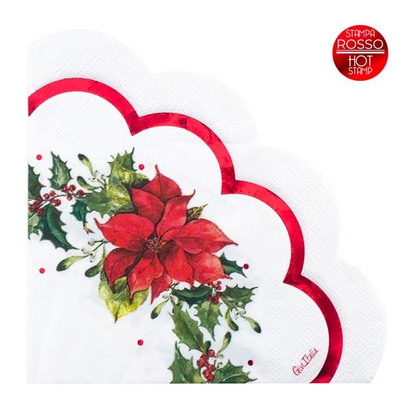 TOVAGLIOLO 33x33 SMERLO CUORE ETOILE DE NOEL PZ16