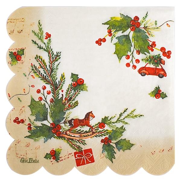 TOVAGLIOLO 33x33 SMERLO FIORE JINGLE BELLS PZ.16 1 TOVAGLIOLO 33x33 SMERLO FIORE JINGLE BELLS PZ.16