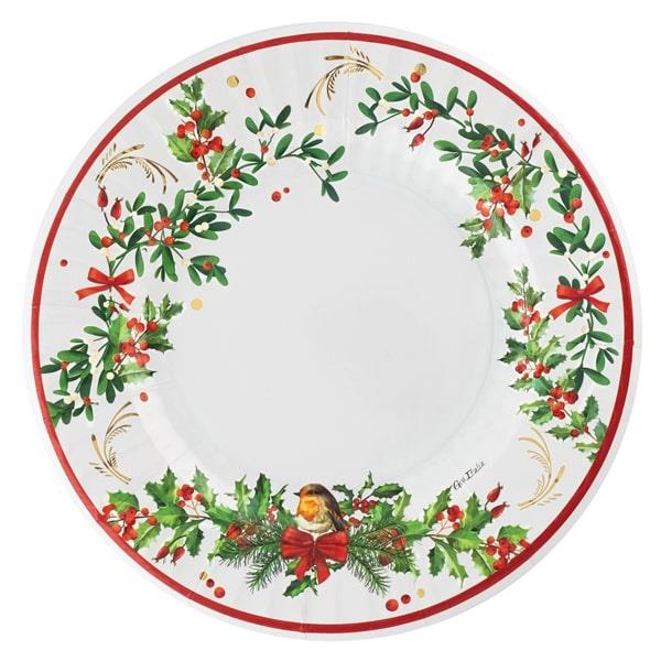 PIATTO ROUND SHAPE Ø21 POSTCARD CHRISTMAS PZ.8 1 PIATTO ROUND SHAPE Ø21 POSTCARD CHRISTMAS PZ.8