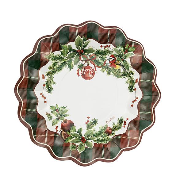 PIATTO NEW SHAPE Ø27 TARTAN CHRISTMAS PZ.8 1 PIATTO NEW SHAPE Ø27 TARTAN CHRISTMAS PZ.8