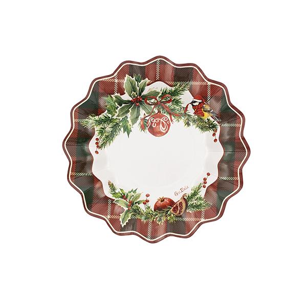 PIATTO NEW SHAPE Ø21 TARTAN CHRISTMAS PZ.8 1 PIATTO NEW SHAPE Ø21 TARTAN CHRISTMAS PZ.8