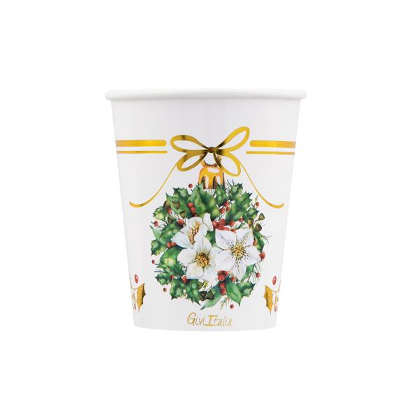 BICCHIERE COVER 250 cc. COMPOSTABILE MAGIA DEL NATALE pz.8 1 BICCHIERE COVER 250 cc. COMPOSTABILE MAGIA DEL NATALE pz.8