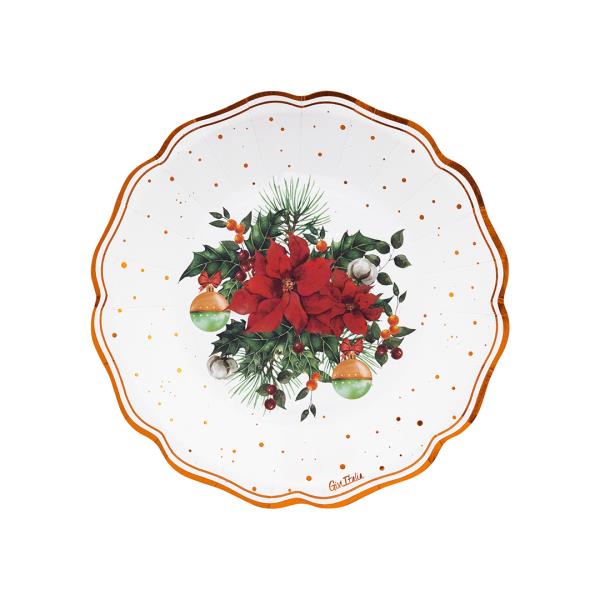 PIATTO DESSERT NEW LIBERTY Ø21 cm. COMPOSTABILE JOIE DE NOEL pz.8