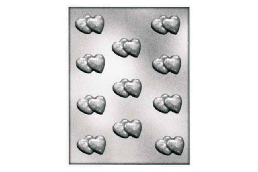 STAMPO TERMOFORMATO CIOCCOLATINI CUORI DOPPI SILIKOMART 1 STAMPO TERMOFORMATO CIOCCOLATINI CUORI DOPPI SILIKOMART