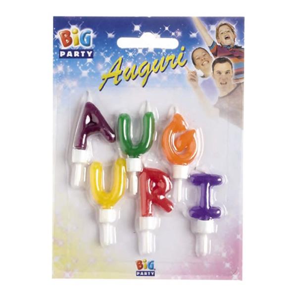CANDELA AUGURI LETTERE COLORATE