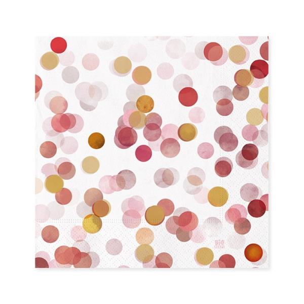 TOVAGLIOLO 25x25 CORIANDOLI ROSA PZ.20 1 TOVAGLIOLO 25x25 CORIANDOLI ROSA PZ.20