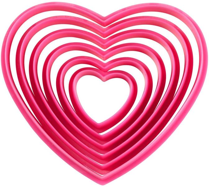 SET 6 TAGLIAPASTA PLASTICA CUORE 1 SET 6 TAGLIAPASTA PLASTICA CUORE