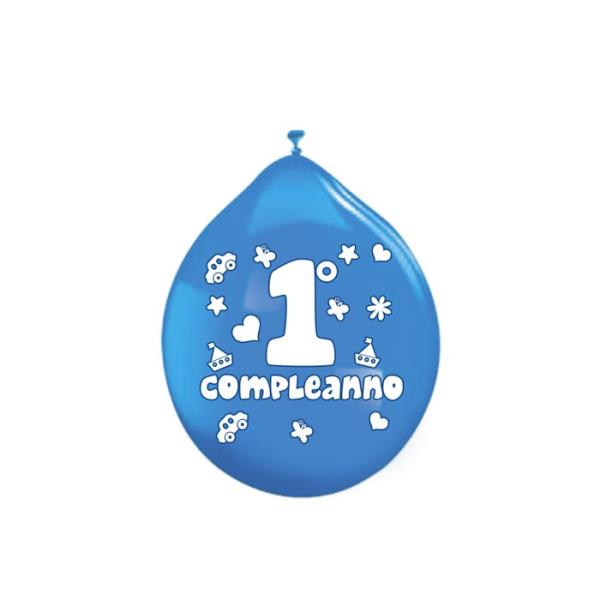 PALLONCINO LATTICE 1° COMPLEANNO CELESTE pz.20 1 PALLONCINO LATTICE 1° COMPLEANNO CELESTE pz.20