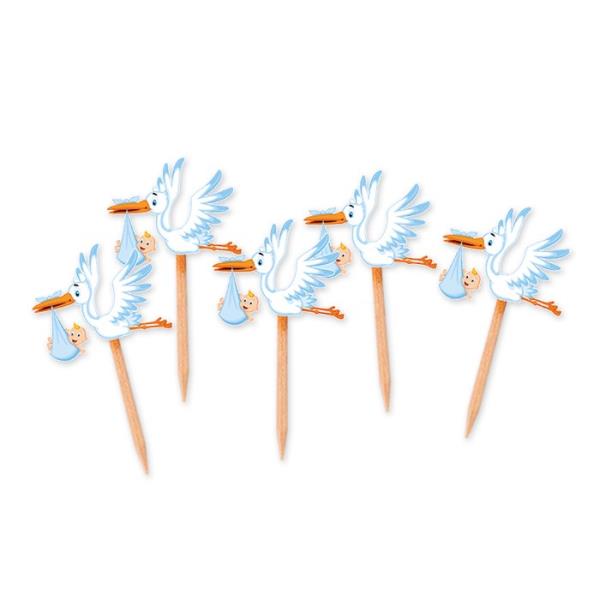 PICK SAGOMATI CICOGNA AZZURRO PZ.25 1 PICK SAGOMATI CICOGNA AZZURRO PZ.25