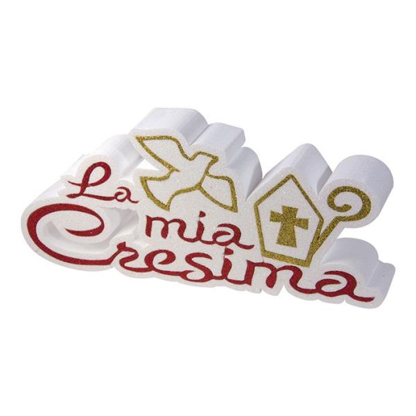 POLISTIROLO DECORATO SCRITTA LA MIA CRESIMA 1 POLISTIROLO DECORATO SCRITTA LA MIA CRESIMA