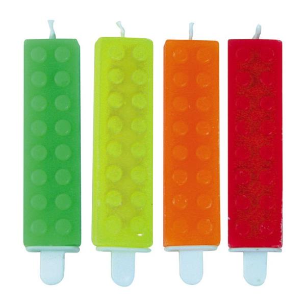 CANDELE MATTONCINI LEGO PZ.4 1 CANDELE MATTONCINI LEGO PZ.4