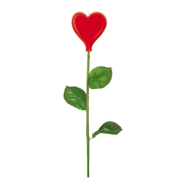CANDELA STELO ROSA CUORE ROSSO CM.33 1 CANDELA STELO ROSA CUORE ROSSO CM.33