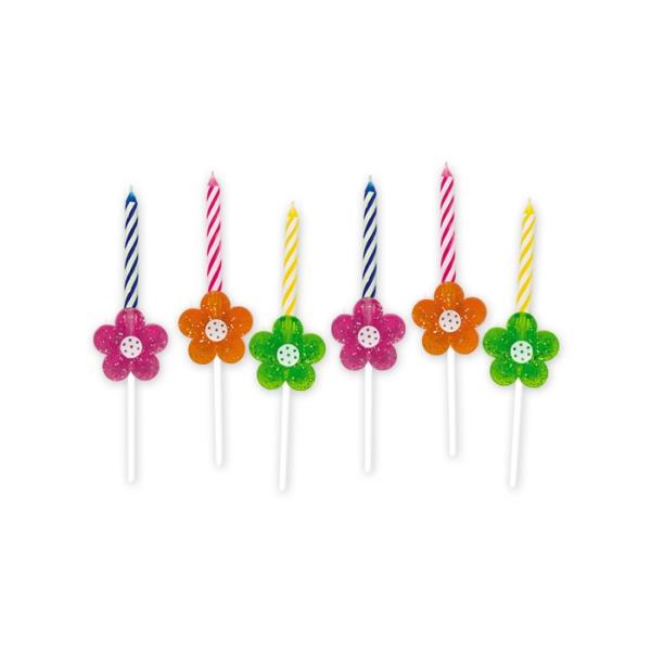 SUPPORTI PORTACANDELA FIORI GLITTER PZ.6 1 SUPPORTI PORTACANDELA FIORI GLITTER PZ.6