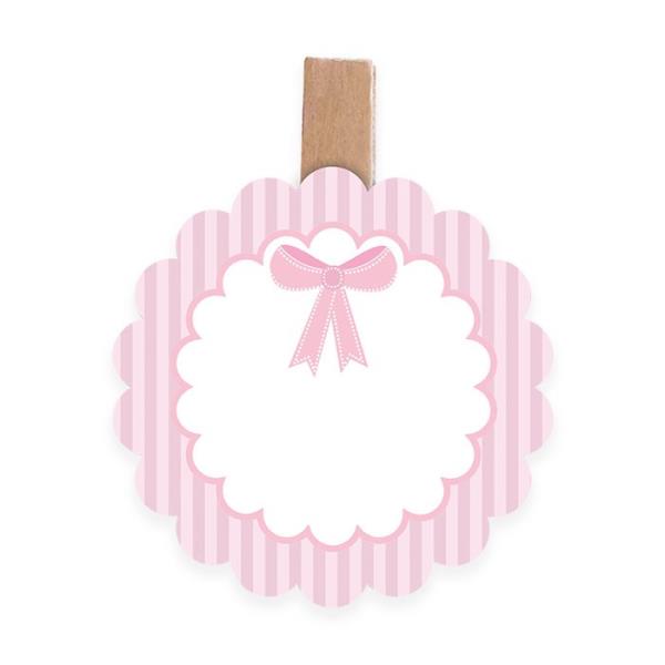 SEGNAPOSTO CON MOLLETTA RIGHE ROSA PZ.6