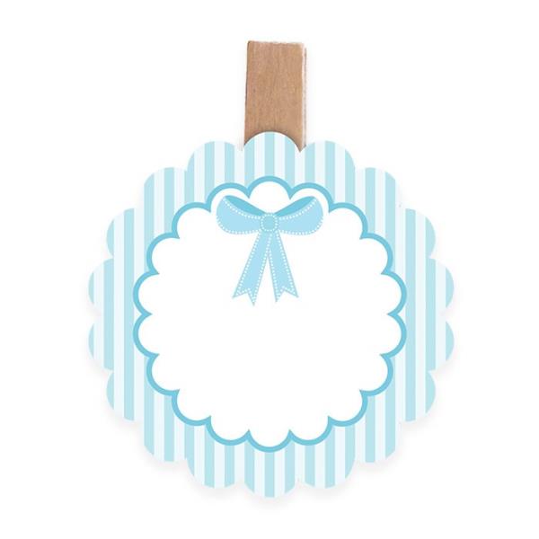 SEGNAPOSTO CON MOLLETTA RIGHE CELESTE PZ.6 1 SEGNAPOSTO CON MOLLETTA RIGHE CELESTE PZ.6