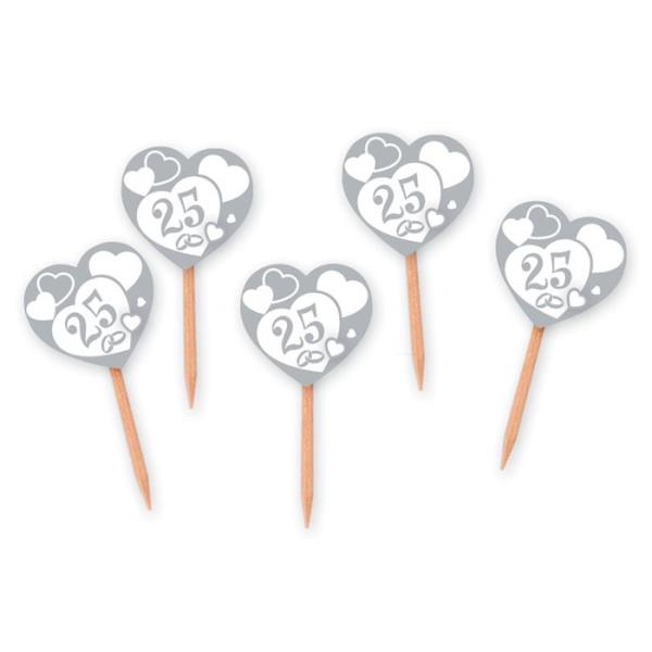 PICK CUORE NOZZE D'ARGENTO PZ.25 1 PICK CUORE NOZZE D'ARGENTO PZ.25