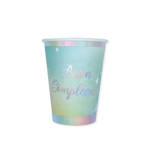 BICCHIERE BUON COMPLEANNO SOFT RAINBOW PZ.8 1 BICCHIERE BUON COMPLEANNO SOFT RAINBOW PZ.8