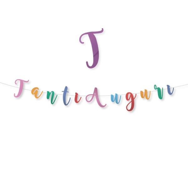 FESTONE SCRITTA ITALIC TANTI AUGURI MULTICOLOR METAL CM.300 1 FESTONE SCRITTA ITALIC TANTI AUGURI MULTICOLOR METAL CM.300