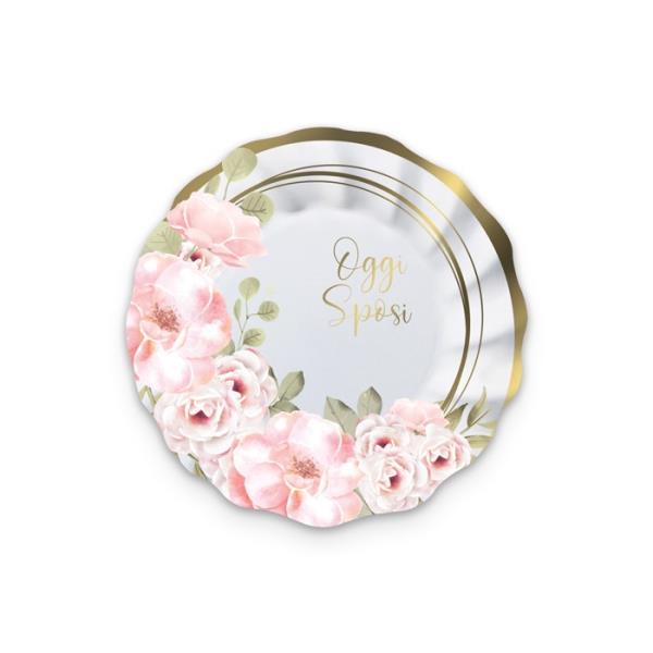 PIATTO Ø20 cm. OGGI SPOSI FLORAL PZ.8 1 PIATTO Ø20 cm. OGGI SPOSI FLORAL PZ.8