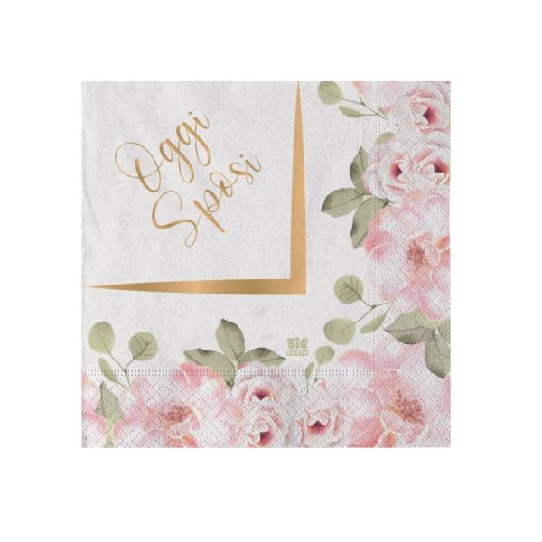 TOVAGLIOLO 25x25 OGGI SPOSI FLORAL PZ.20 1 TOVAGLIOLO 25x25 OGGI SPOSI FLORAL PZ.20