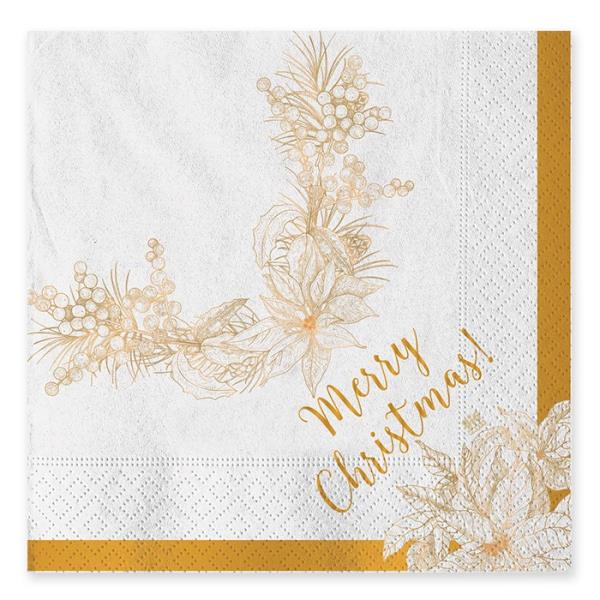 TOVAGLIOLO 33x33 cm. CHRISTMAS GOLD pz.20 1 TOVAGLIOLO 33x33 cm. CHRISTMAS GOLD pz.20