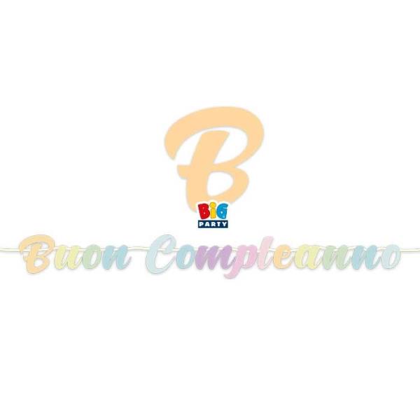 FESTONE MAX SCRITTA ITALIC BUON COMPLEANNO SOFT RAINBOW mt.6 pz.1 1 FESTONE MAX SCRITTA ITALIC BUON COMPLEANNO SOFT RAINBOW mt.6 pz.1