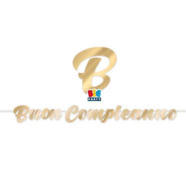 FESTONE MAX SCRITTA ITALIC BUON COMPLEANNO ORO mt.6 pz.1 1 FESTONE MAX SCRITTA ITALIC BUON COMPLEANNO ORO mt.6 pz.1