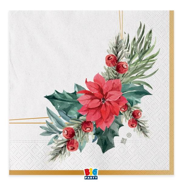 TOVAGLIOLO 33x33 cm. CHIC POINSETTIA pz.20 1 TOVAGLIOLO 33x33 cm. CHIC POINSETTIA pz.20