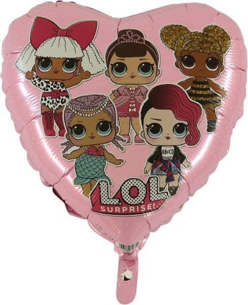 PALLONCINO MYLAR 18'' LOL SURPRISE CUORE ROSA 1 PALLONCINO MYLAR 18'' LOL SURPRISE CUORE ROSA